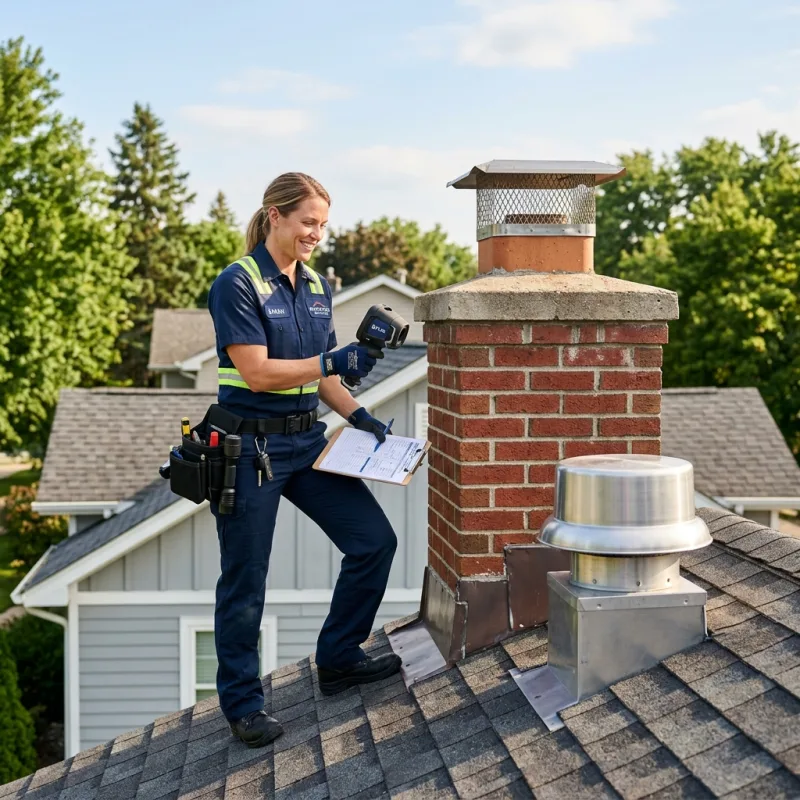 Technician inspecting a Mount Clear roof cavity and ductwork for a dead bird